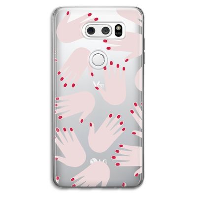 Hands pink: LG V30 Transparant Hoesje