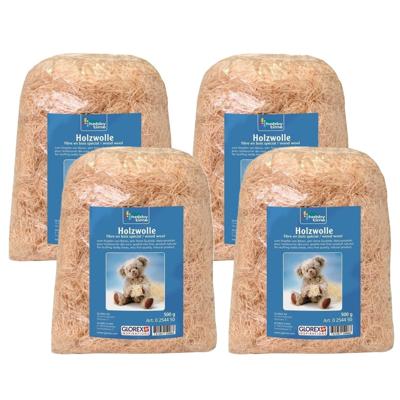 Naturel houtwol 500 gram - 4x - Vulmateriaal - wijnkisten - kerstpakketten - cadeauverpakkingen