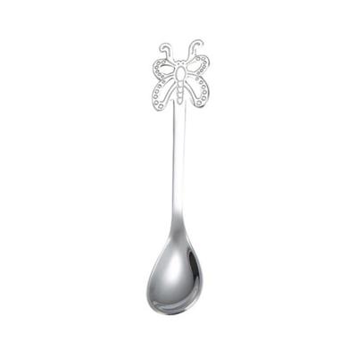 Multicolor RVS Butterfly koffie lepel fruit koud drankje ijs dessert theelepel kleur: zilver