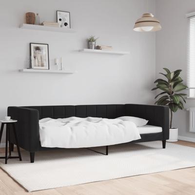 Slaapbank 100x200 cm fluweel zwart