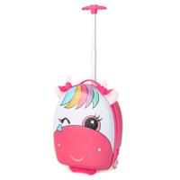 Kinderkoffer Kindertrolley van Kunststof Kinderbagage Reisbagage Harde Koffer Roze Paard
