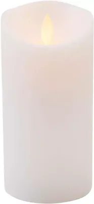 Anna&apos;s Collection LED kaars flame effect rustiek 7.5x15cm wit 1 stuks