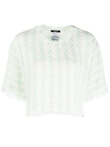 Balmain t-shirt crop en tweed - Vert