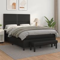 Boxspring met matras kunstleer zwart 140x200 cm