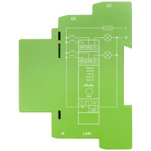 Shelly Shelly Pro Dimmer 2PM DIN-railrelais Bluetooth, WiFi