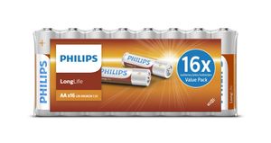 Philips Longlife AA Batterij, 16st.
