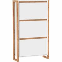 Schoenenrek Wit Ek 70 x 25 x 125 cm