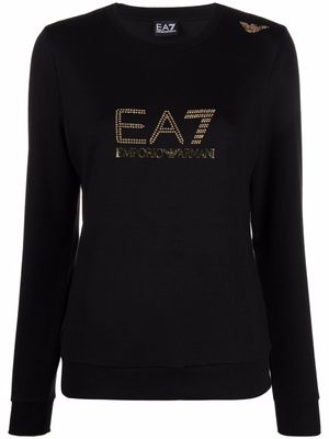 Ea7 Emporio Armani t-shirt à détails de clous - Noir