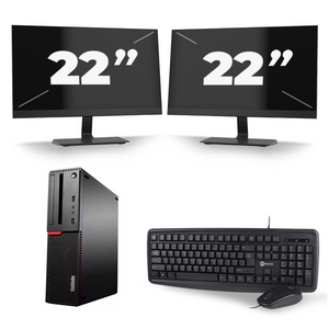 Lenovo ThinkCentre M700 SFF - Intel Core i7-6e Generatie - 16GB RAM - 256GB SSD - Windows 11 + 2x 22 inch Monitor