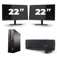 Lenovo ThinkCentre M700 SFF - Intel Core i7-6e Generatie - 16GB RAM - 256GB SSD - Windows 11 + 2x 22 inch Monitor Lenovo ThinkCentre M700 SFF - Intel Core i7-6e Generatie - 16GB RAM - 256GB SSD - Windows 11 + 2x 22 inch Monitor
