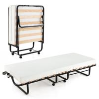 Inklapbaar Logeerbed Opklapbed met 10 cm Dikke Schuimstofmatras Vouwbed met Wielen Belastbaar tot 220 kg 80 x 200 cm