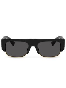 Dolce & Gabbana Eyewear lunettes de soleil rectangulaires à plaque logo - Noir