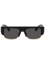 Dolce & Gabbana Eyewear lunettes de soleil rectangulaires à plaque logo - Noir