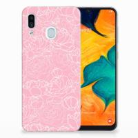 Samsung Galaxy A30 | TPU Case | White Flowers