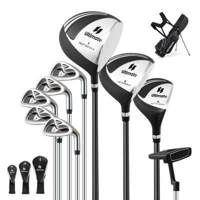 Complete Heren Golf Clubset 9-delige Golf Clubset Rechtshandig met Regenhoes Zwart