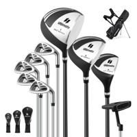 Complete Heren Golf Clubset 9-delige Golf Clubset Rechtshandig met Regenhoes Zwart