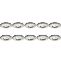 Waterdichte Inbouwspot GU10 Armatuur Set 10 stuks - IP65 Nikkel Ø82mm