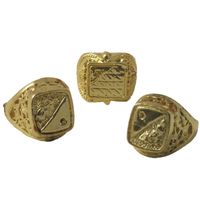 5x stuks grote gouden carnaval/verkleed ring van plastic