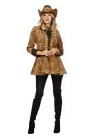 Luxe jas panterprint met veren