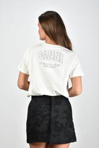 Ganni t-shirt met glitter wit