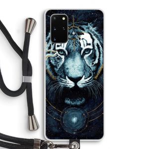 Darkness Tiger: Samsung Galaxy S20 Plus Transparant Hoesje met koord