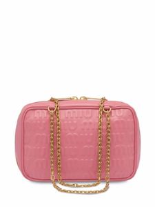 Miu Miu sac porté épaule en cuir à logo embossé - Rose