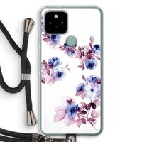 Waterverf bloemen: Pixel 5 Transparant Hoesje met koord