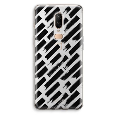 Zwarte vegen: OnePlus 6 Transparant Hoesje