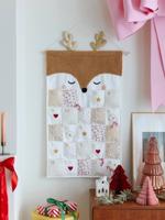 Adventskalender Rendier in sherpa goudbeige