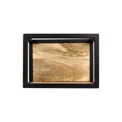 Leen Bakker - HSM Collection Wandbox Levels - Naturel/ - 35x18x25 Cm - IJzer - Zwart