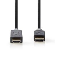 Nedis CCBW37100AT20 Displayport - Hdmi-kabel Displayport Male - Hdmi-connector 2,0 M Antraciet