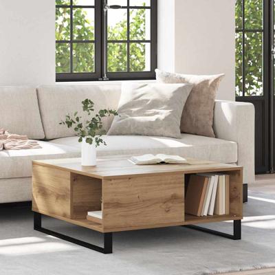 Salontafel artisanaal eikenkleurig 80 x 80 x 36.5 cm