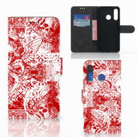 Telefoonhoesje met Naam Huawei P30 Lite (2020) Angel Skull Rood - thumbnail