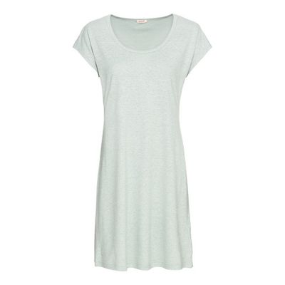 Jurkje met korte mouwen, biokatoen-hennepmix, waterblauw 36/38