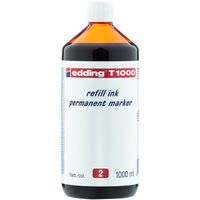 edding T1000 navulinkt voor permanent markers - kleur: rood - grote fles - 1000ml - thumbnail