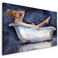 Schilderij - Vrouw in Badkuip, Premium Print, 5 maten - thumbnail