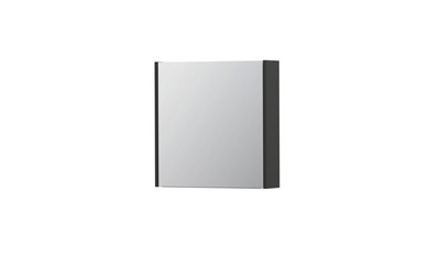 INK® SPK1 spiegelkast met 1 dubbel gespiegelde deur, 1 verstelbaar glazen planchet, stopcontact en schakelaar 60 x 14 x 60 cm, mat antraciet