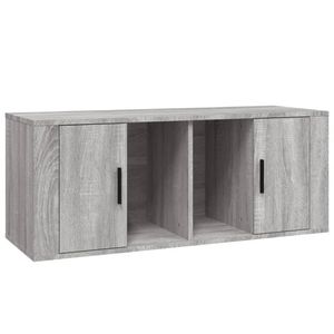 vidaXL Tv-meubel 100x35x40 cm bewerkt hout grijs sonoma eikenkleurig