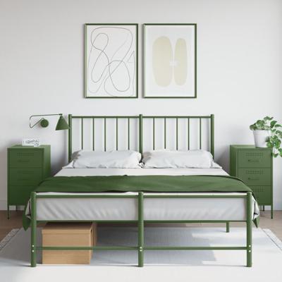Nachtkastjes 2 st 36x39x68 cm staal olijfgroen