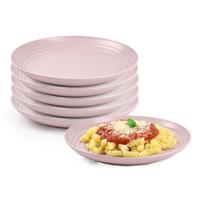 Plasticforte Rond bord/camping bord - 12x - D20 cm - roze - kunststof - onbreekbaar - servies
