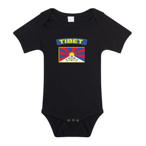 Tibet romper met vlag zwart voor babys