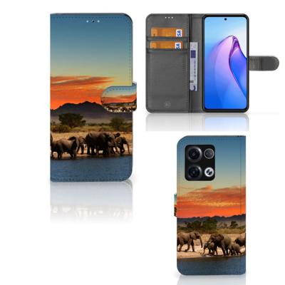 OPPO Reno8 Pro | Telefoonhoesje | Met pasjeshouder | Olifanten