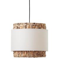 Brilliant Hanglamp Waterlilly rotan met witte stof 99826/09