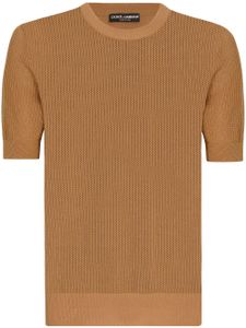 Dolce & Gabbana short-sleeve knitted T-shirt - Marron