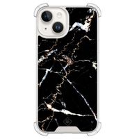 iPhone 14 siliconen shockproof hoesje - Marmer zwart