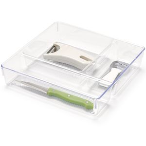 Lade organizer Skuff - transparant - kunststof - 23 x 23 x 5 cm - modulair - ladeverdeler