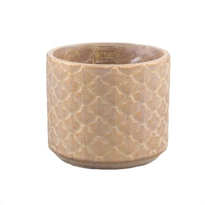 PTMD Pot Xenna goud cement palm patroon M 17 X 17 X 16 PTMD Pot Xenna goud cement palm patroon M 17 X 17 X 16