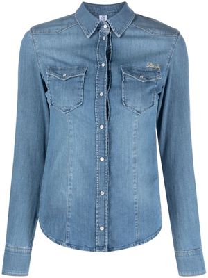 LIU JO chemise en jean à logo brodé - Bleu