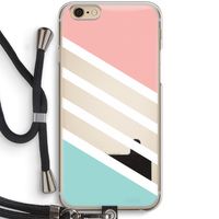 Strepen pastel: iPhone 6 / 6S Transparant Hoesje met koord