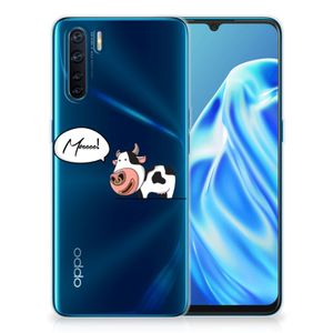 OPPO A91 Telefoonhoesje met Naam Cow